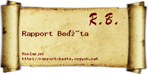 Rapport Beáta névjegykártya